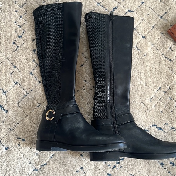 Belted Leather Knee High Boots - Picture 3 of 7